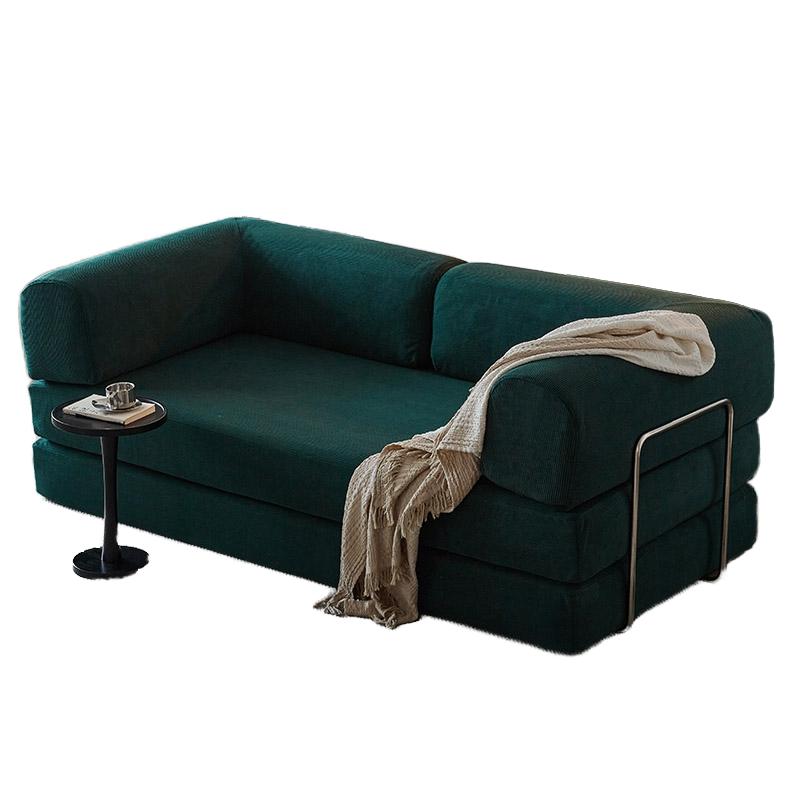 Modern Compression Sofa Bed Set Microfiber Fabric Sectional Modular Design Stainless Steel Legs Square Shape Customizable Vacuum