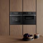Modern Classic Style Complete Kitchen Cabinet Set Black High Glossy Lacquer Top