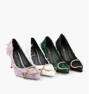 Wholesale ZM029 96289-3 New Style Single Shoes Women'S Pointed Shallow Mouth Stiletto High Heels Women'S Korean Sexy Hairy High He from china suppliers
