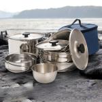 High Quality 304 Stainless Steel Outdoor Cooking Pot Set Camping Cookware Set