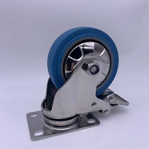 Wholesale Heavy Duty Rubber Wheel Swivel Lockable Caster Elastic High Rebound 4 Inch from china suppliers