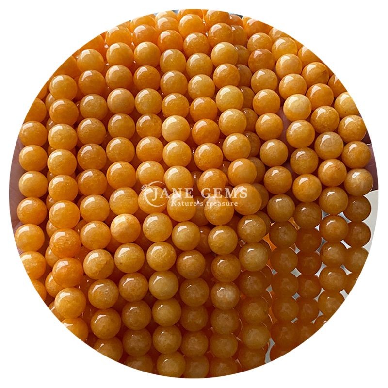 Wholesale Natural Crystal Gemstone Round Chalcedony Beads Jade Round Loose Bead Accessories for DIY Bracelet Necklace