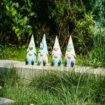 Metal Garden Gnome Ornaments Outdoor Decor Small Flower Gnome