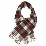 Checked Crochet Red Winter Knitted Scarf For Keeping Warm Wool / Acrylic