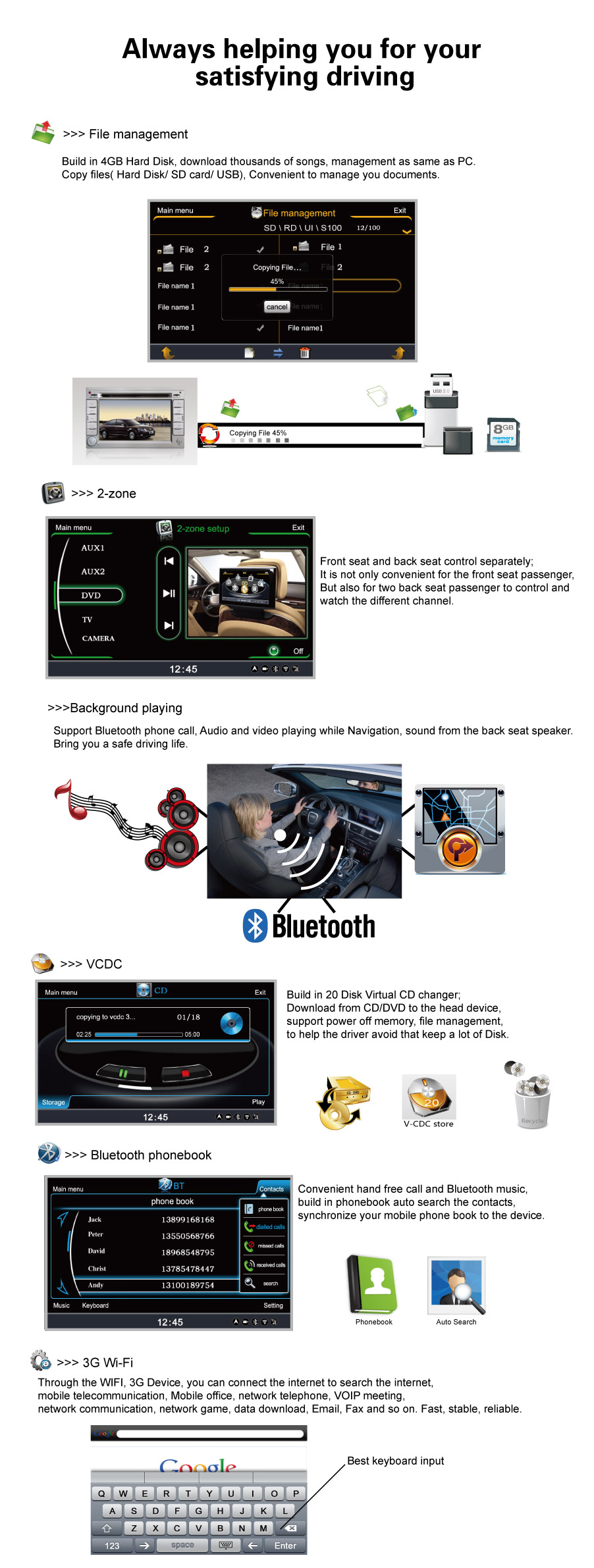 2 din 6.2 inch in dash car dvd player dual screen for Peugeot 307 with auto stereo autoradio syste OCB-017