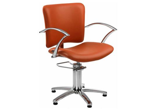 High End Steel Star Salon Hair Styling Chairs With Metal Hand Rest , Orange