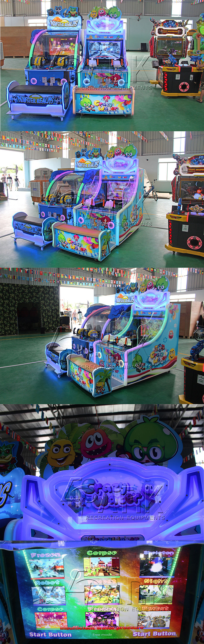 Arcade Amusement Crazy Water I Video Game Machine Coin Operated For Two Player