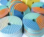 Round Shape Diamond Resin Polishing Pads Wear Resistance Three Color In One