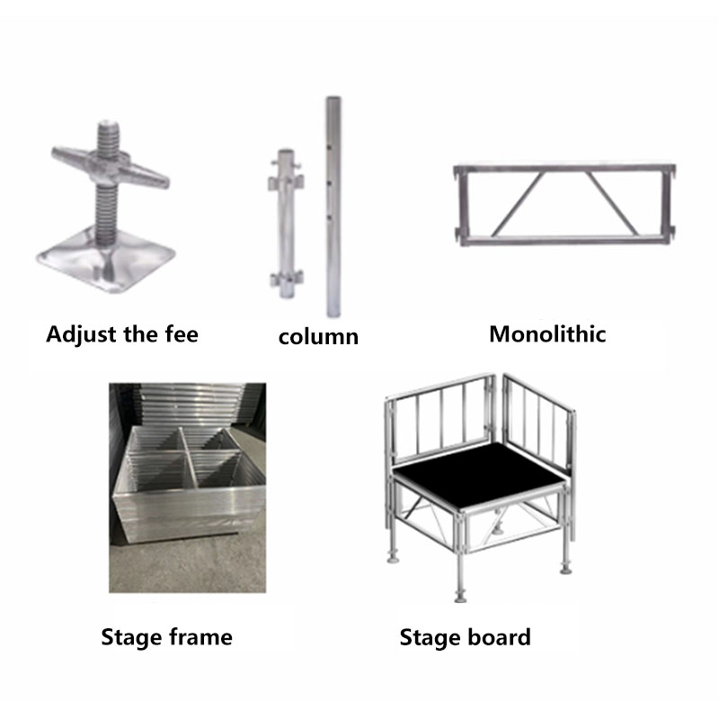4ft X 8ft Portable Event Stage Platform Aluminum Glass Stage Platform