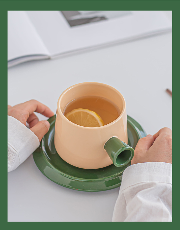 Ceramic Tea Cups And Saucer Sets With Custom Colors Glazed For Restaurant Coffee Cups