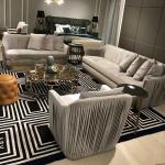 Titanium High End Sectional Sofas 0.82m Vintage Luxury Living Room Furniture