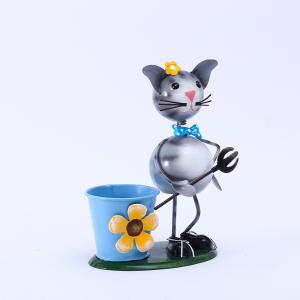 Wholesale Recycled Metal Yard Ornaments Handicraft Metal Cat Garden Decor OEM from china suppliers