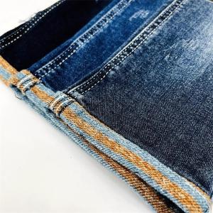 Wholesale 13.5Oz Indigo Dyed Denim Cotton Polyester Blended Stripe Jeans Inner TianSL from china suppliers