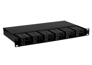 Wholesale 1U 19inch 12 Slots Mini Fiber Optic Media Converter Rack With Dual Power AC 220V And DC48V from china suppliers