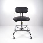 Black PU Leather Ergonomic ESD Chairs Work Office Conductive Chair With Foot