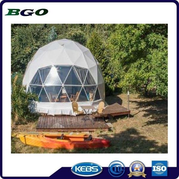 Outdoor Bamboo Decoration Geodesic Dome Tent Waterproof Heat Resistant Easy