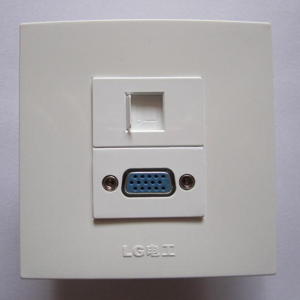 Fashion White Color 86 Wall Socket RJ45 VGA PC Panel For Home Hotel Universal