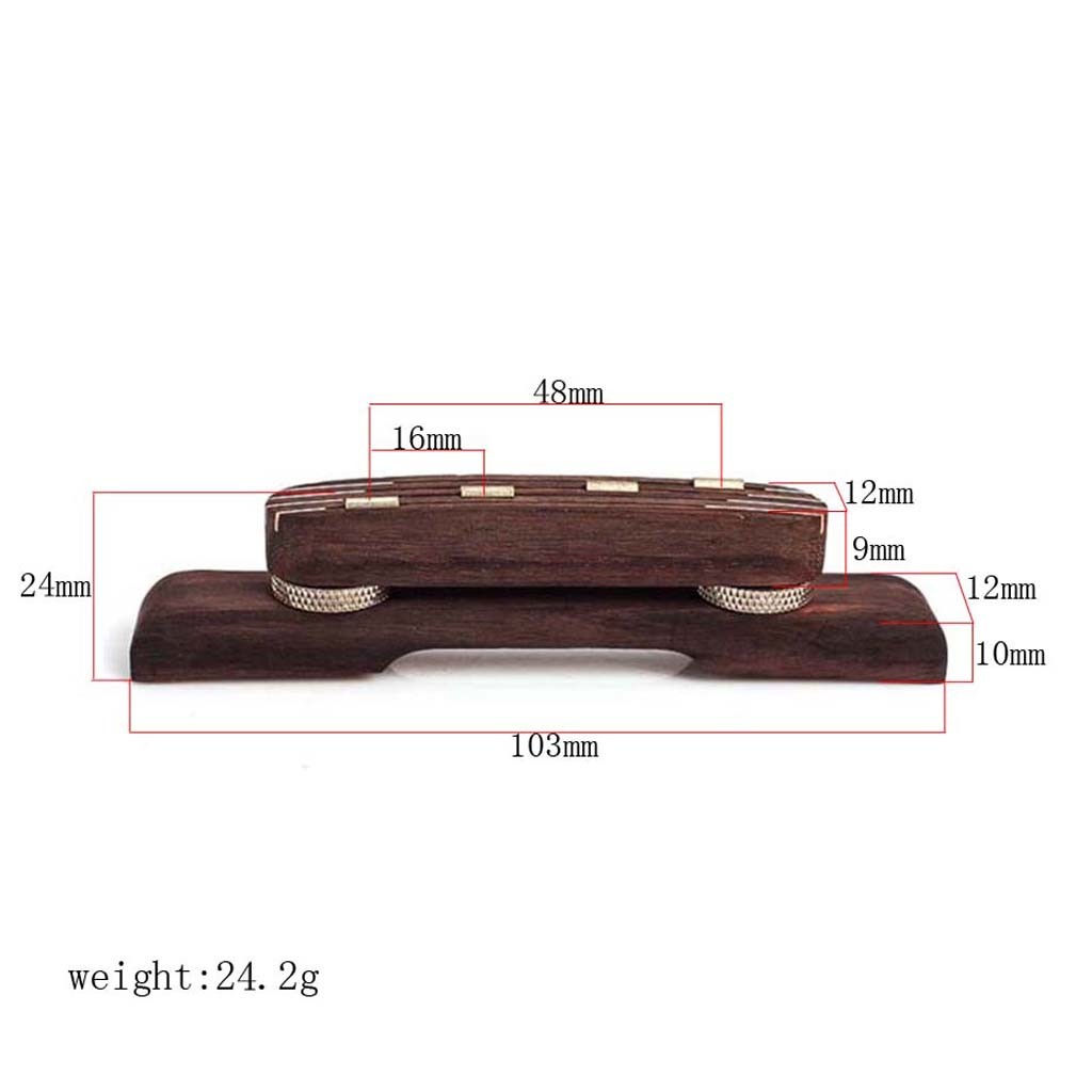 Polished Finish 4 String Mandolin Bridge Replacement Parts Natural Color