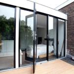 70mm Width Aluminum Double Glass Casement Doors With Waterproof And Soundproof