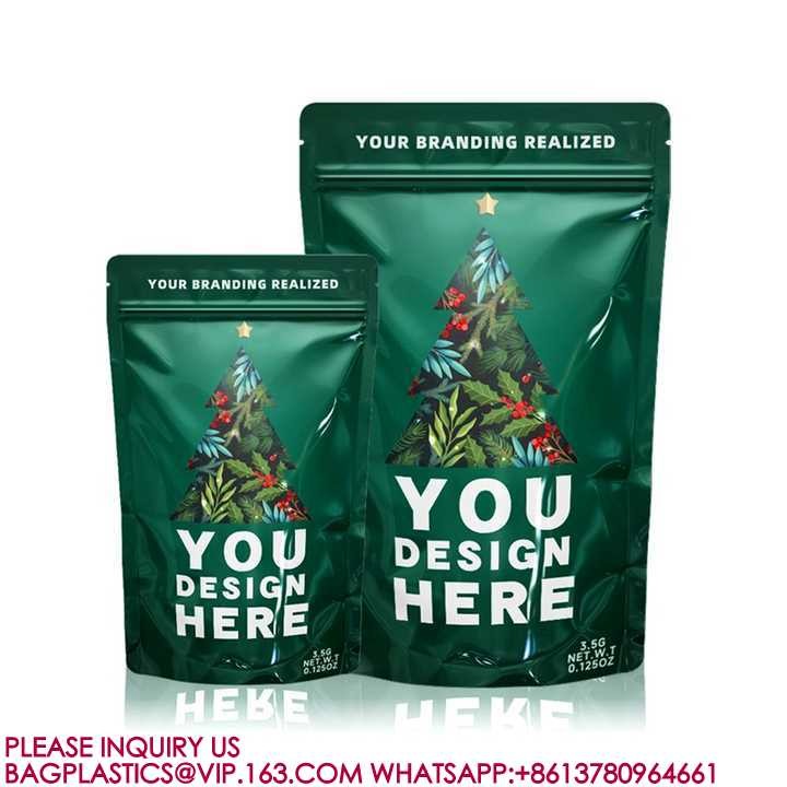 Recyclable Sachet Packaging Bags Smell Proof Die Cut 3.5g Mylar Bags For Small Businesses