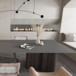 Chemical Resistant Deep Gray Sintered Stone Tile Durable Sophisticated