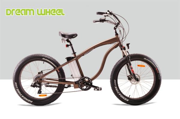 48V 500W Electric Beach Cruiser Bikes , 26" x 4.0 Fat Tire Beach Cruiser