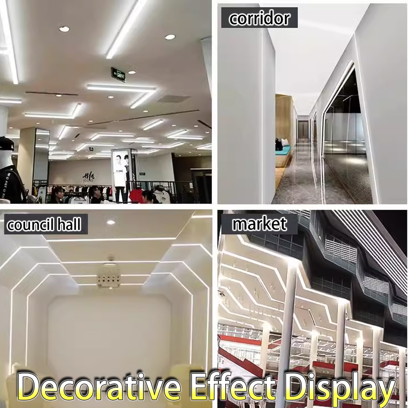 LED Linear Light U-Shaped Surface-Mounted Linear Linear Aluminum Groove Concealed Embedded Products