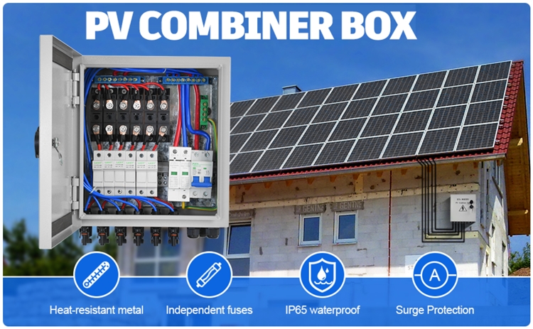 22 in 3out 1000vdc Qibu 1kw 2kw 3kw 5kw 10kw Solar Input Pv Junction Combiner Box Monitoring with Lightning Arreste Connector