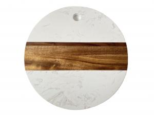 Wholesale Round GRS Decorative Storage Tray Marble And Acacia Wood from china suppliers