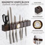 Acacia Wood Knife Holder featuring Super Strong Magnets and Multifunctional