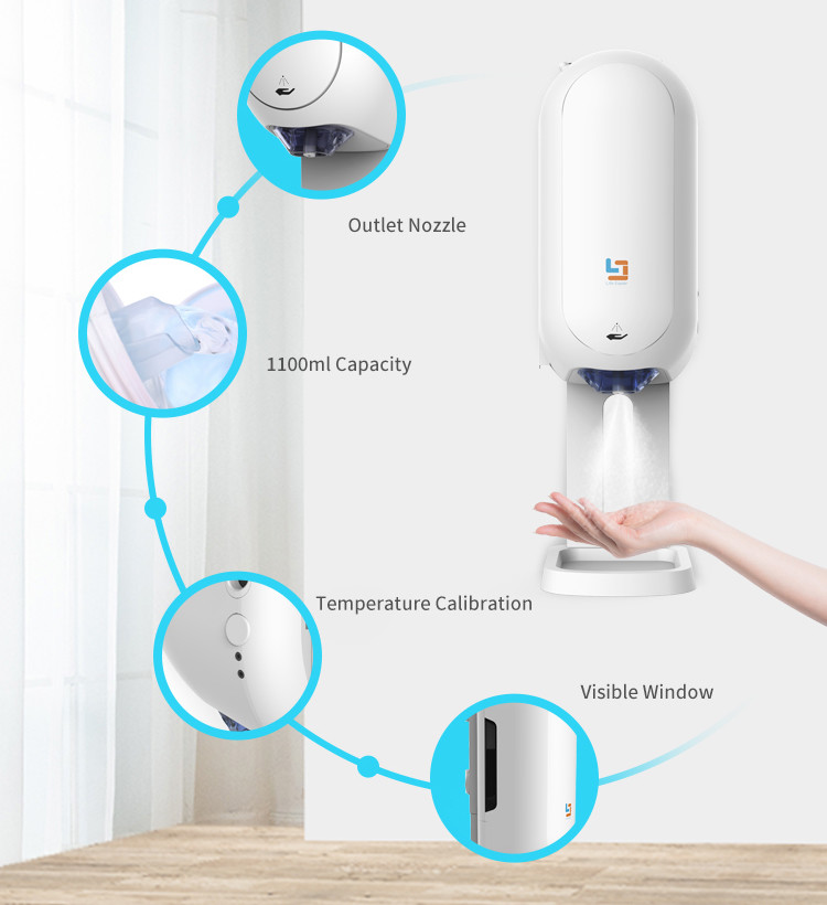 Intelligent Sensing 1100ml Hand Sanitizer Stand Two Power Supply