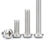 SUS304 Nut Bolt Fastener Thread Screws Round Head Tempered Stress Relieved