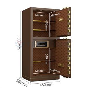 Wholesale 120kg Patented Bolts Dual Alarm Biometric Safe Box Fingerprint Lock YB/N7-150D Coffee from china suppliers