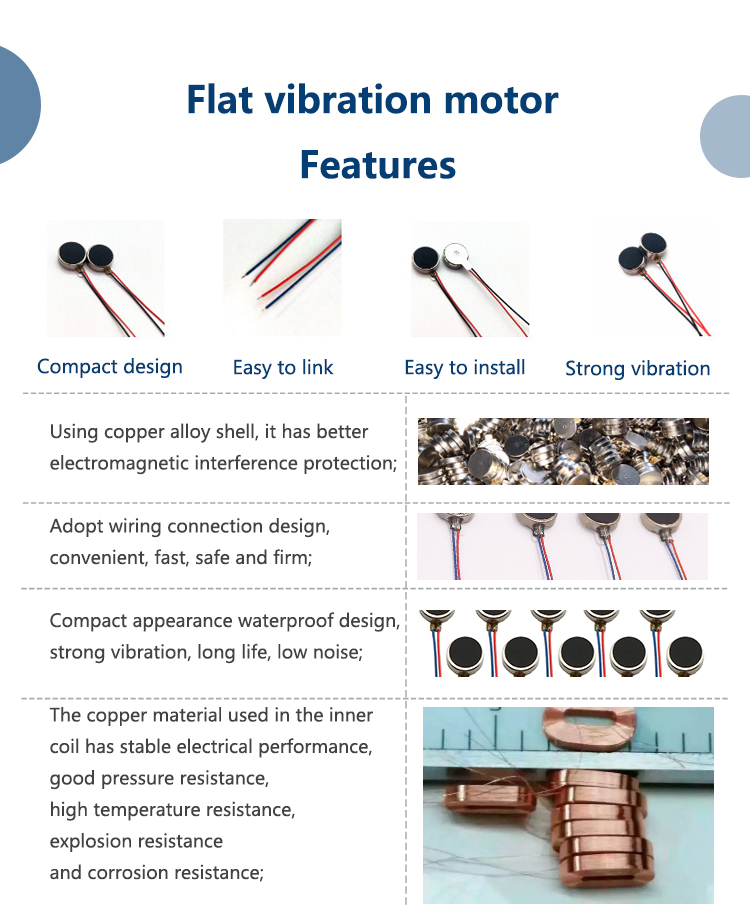 Coin Style Mini Flat Vibrating Motor 3V For Automatic Door Locks
