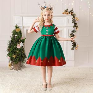 Wholesale Children'S Dress Clothing Girls Fancy Christmas Dress Snowflake Printed Dresses from china suppliers