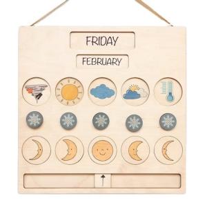 Wholesale Weather Wooden Calendar Waldorf Learning Homeschooling Daily Calendar Chart from china suppliers