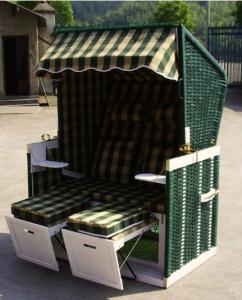 Wholesale Double Seat Roofed Wicker Beach Chair For Outdoor Garden Leisure from china suppliers