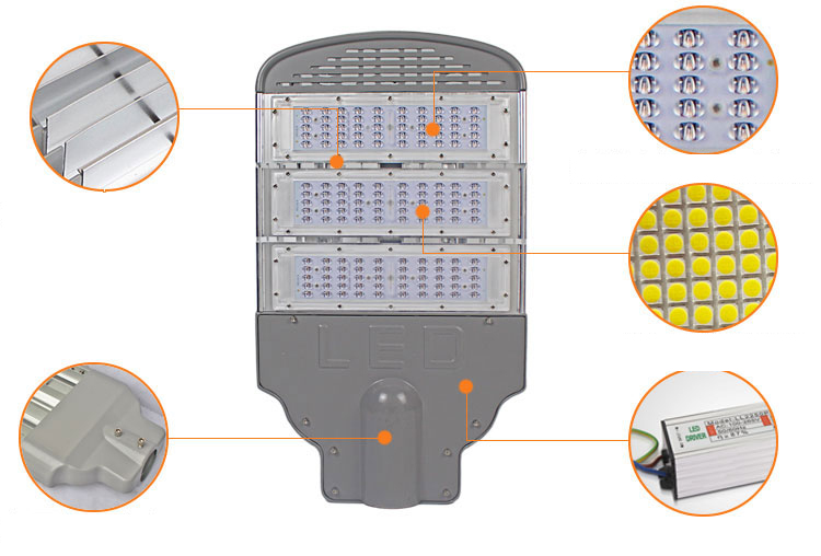 85-265V AC Outdoor LED Street Lights High Brightness , 210W LED Street Light