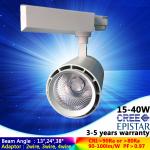 3/4 channel warm white 3000K 25W LED track light focus angle for gallery with 5