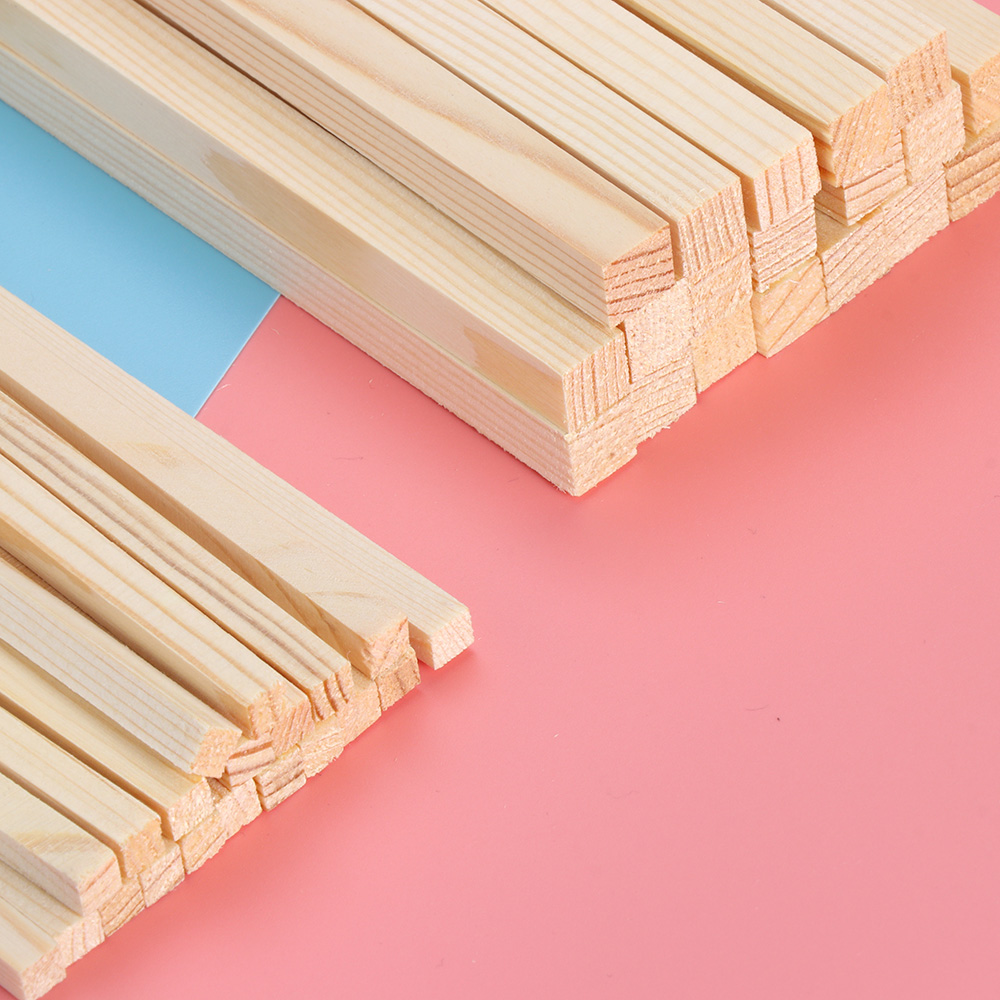 Counting 30Pcs Unfinished Wood Crafts Square Wooden Rods