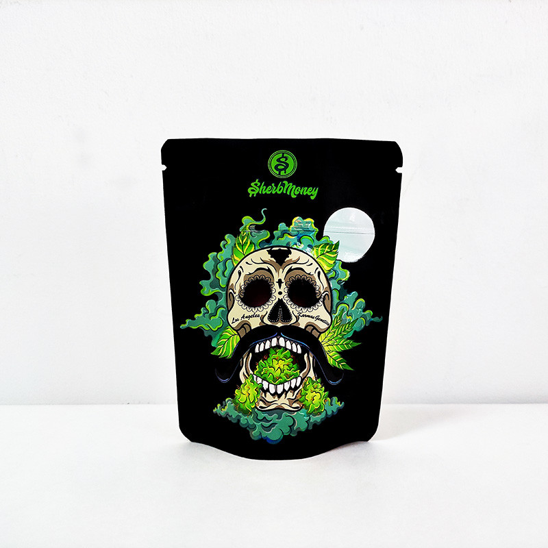 Matte Black Aluminum Foil Mylar Bags Stand Up ziplockk Mylar Bags