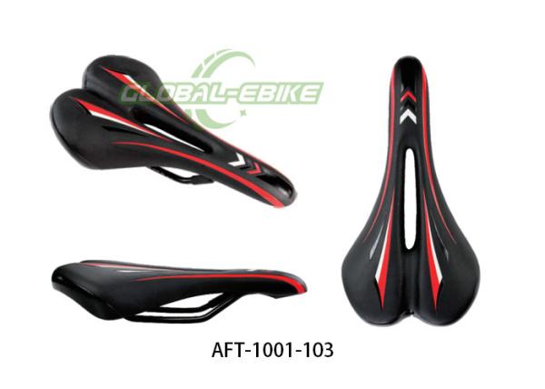 Comfortable Hollow Ergonomic Bike Saddle Black Red Clamp Installation for Road