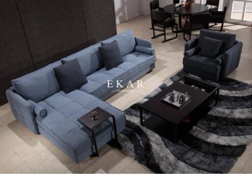 Living Room Couch Linen Fabric Sectional Sofa Set Designs AW-827
