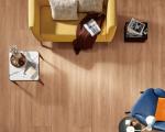 Waterproof 300x1800mm Yellow Brown Wooden Porcelain Strips For Living Room And