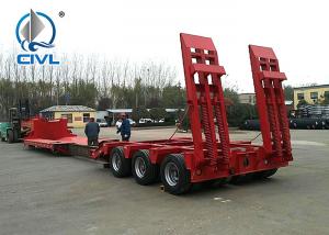 Wholesale 3 Axles 60T Lowbed Truck Semi Trailer Trucks With Ladder / Ramp from china suppliers