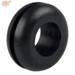 Custom Heat Resistance Black Silicone Rubber Hole Grommets Plug / Rubber Cable
