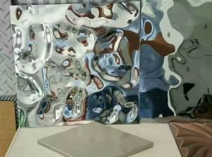 Wholesale Water Wave Shaped Stainless Steel Panels Rose Gold Mirror Finish For Column Cover Cladding from china suppliers