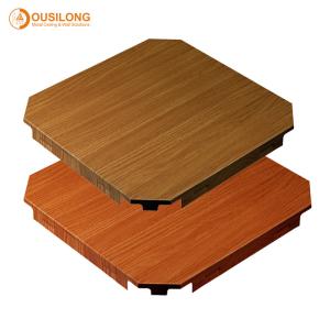 Wholesale Dark Wood Color Mircoperforated Acoustic Aluminum Ceiling 600×600mm from china suppliers