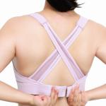 Shoulder Strap Plus Size Padded Sports Bra Zip Front Underwear Fixed Pad