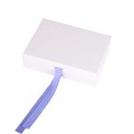 Sturdy White Foldable Paper Magnetic Gift Boxes Packaging Product With Ribbon